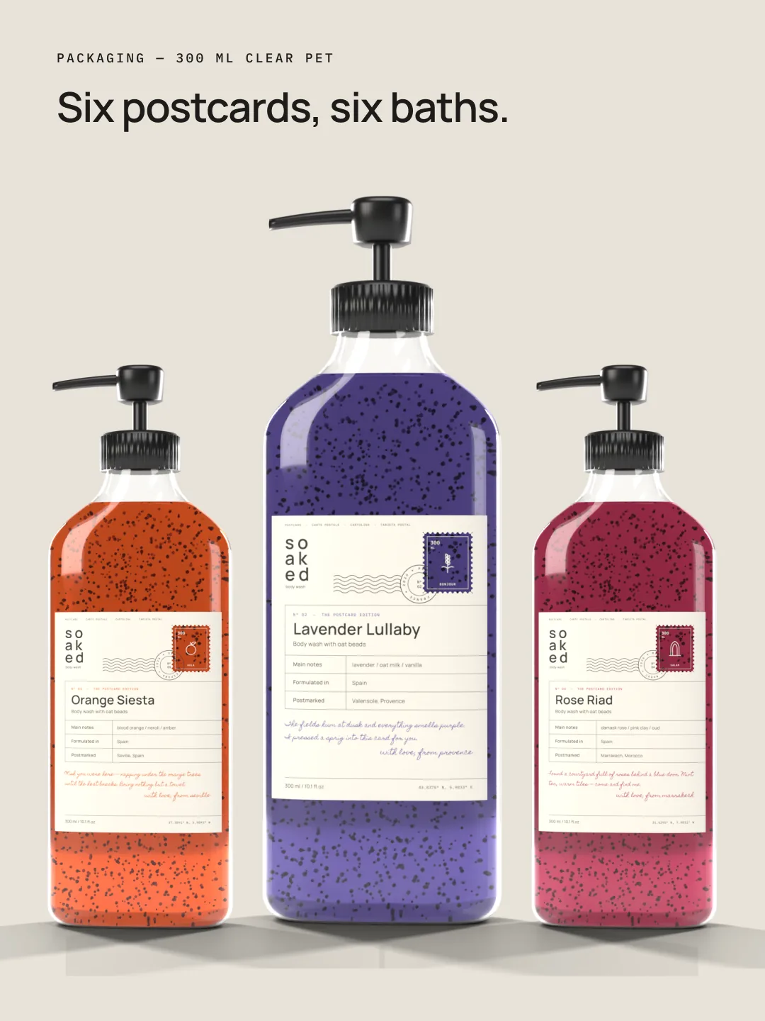 Soaked social post with three bottles
