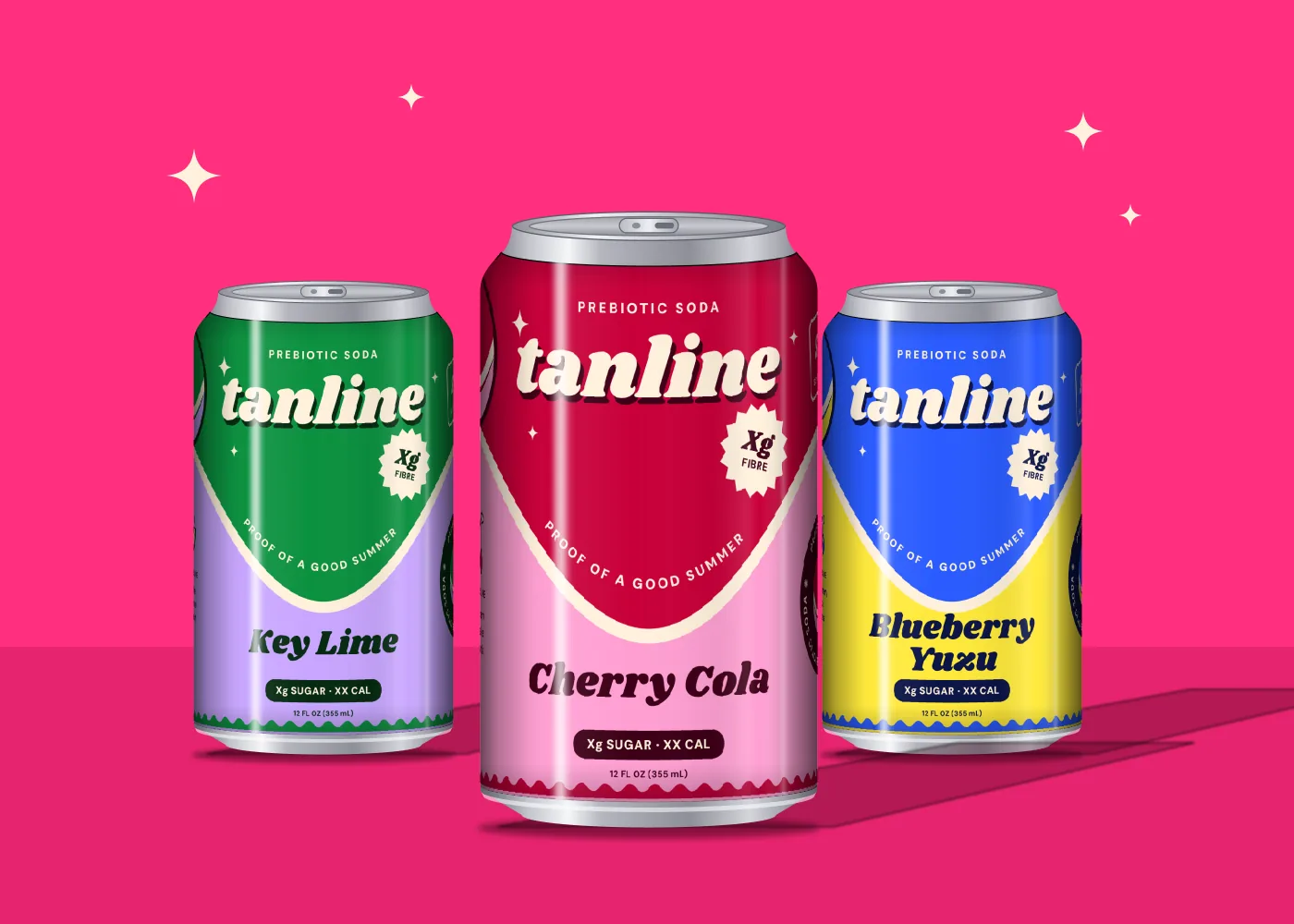 Tanline hero trio: Key Lime, Cherry Cola and Blueberry Yuzu